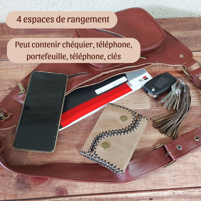 sacoche en cuir pour homme, sac homme, holster, sacoche cuir, sac pour lui, sac bandoulière en cuir pour homme image 3