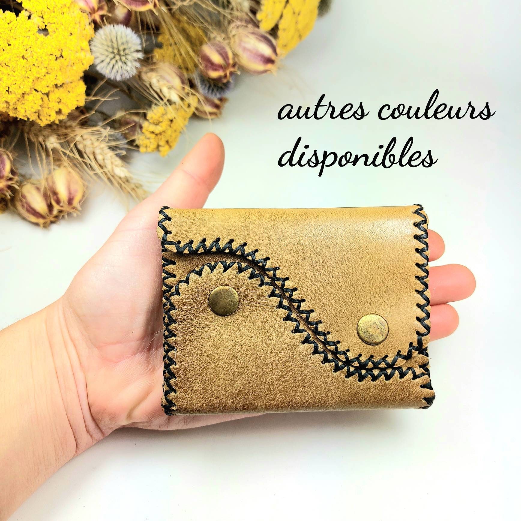 Cartera de piel artesanal muy práctica, para guardar tarjetas, monedas y  billetes, para hombre y mujer, regalo útil y duradero. -  México