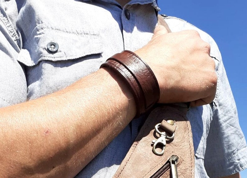 Bracelet de force en cuir pour homme fait main réglable - Etsy France