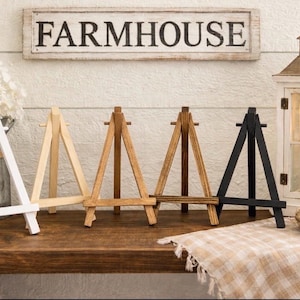 Mini Easel: 6 inch Tiered Tray Sign Stand, Wedding Table Number Holder