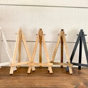 Mini Easel, Small Sign Stand, 6 inch Tiered Tray Sign Easel, Wedding Table Number Holder, Mini Canvas Holder, Picture Easel