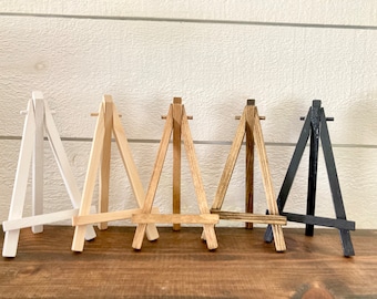 Mini Easel, Small Sign Stand, 6 inch Tiered Tray Sign Easel, Wedding Table Number Holder, Mini Canvas Holder, Picture Easel