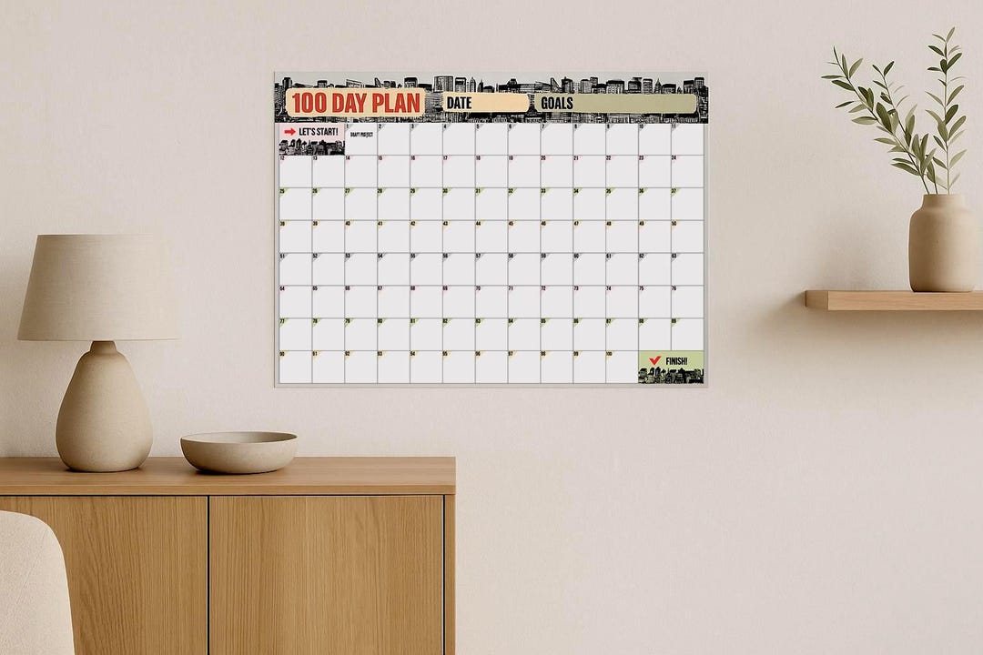 100 Day Challenge Planner: Retro Urban Habit Tracker (PDF A3 A2 A1) - Etsy