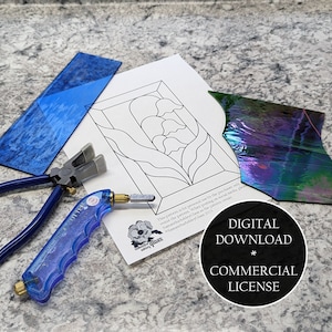 Commercial License - DIGITAL DOWNLOAD - Lily of the Valley Stained Glass Pattern