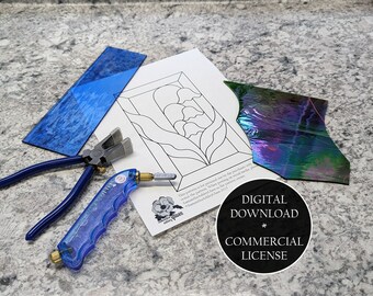 Commercial License - DIGITAL DOWNLOAD - Lily of the Valley Stained Glass Pattern