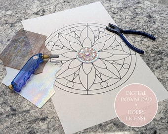 Licencia Hobby - DESCARGA DIGITAL - Patrón Mandala Floral de Vidrieras