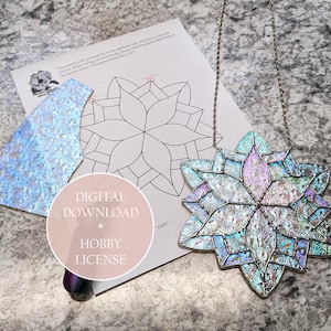 Hobby Lizenz - DIGITAL DOWNLOAD - Glasmalerei Schneeflocke 2 Muster