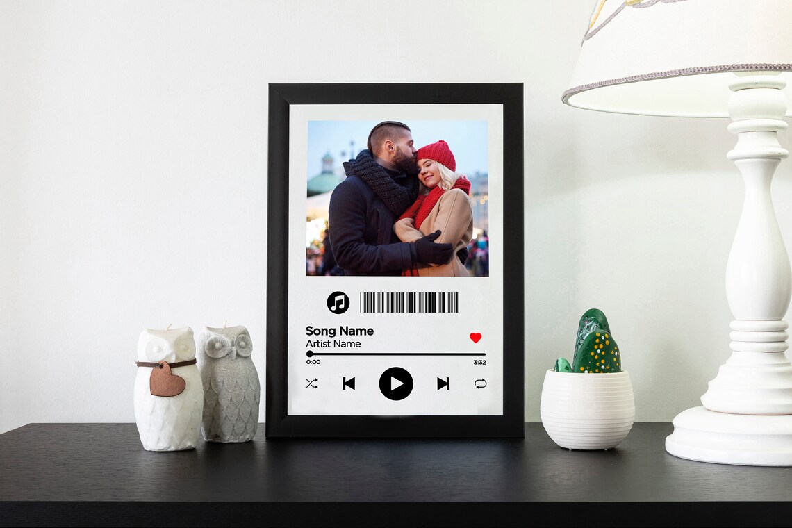 Custom Couple Song Glass Frame Custom Music Plaque Song Etsy