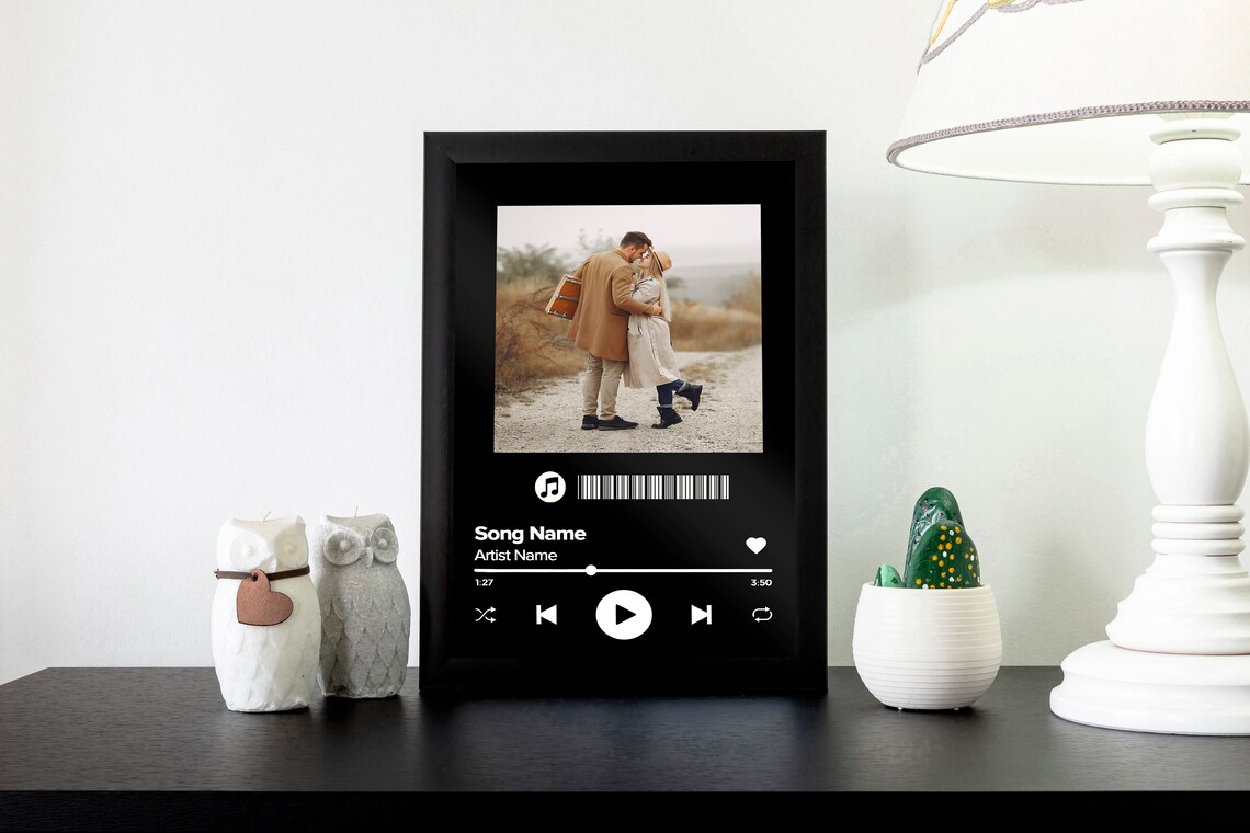 Custom Couple Song Glass Frame Custom Music Plaque Song Etsy