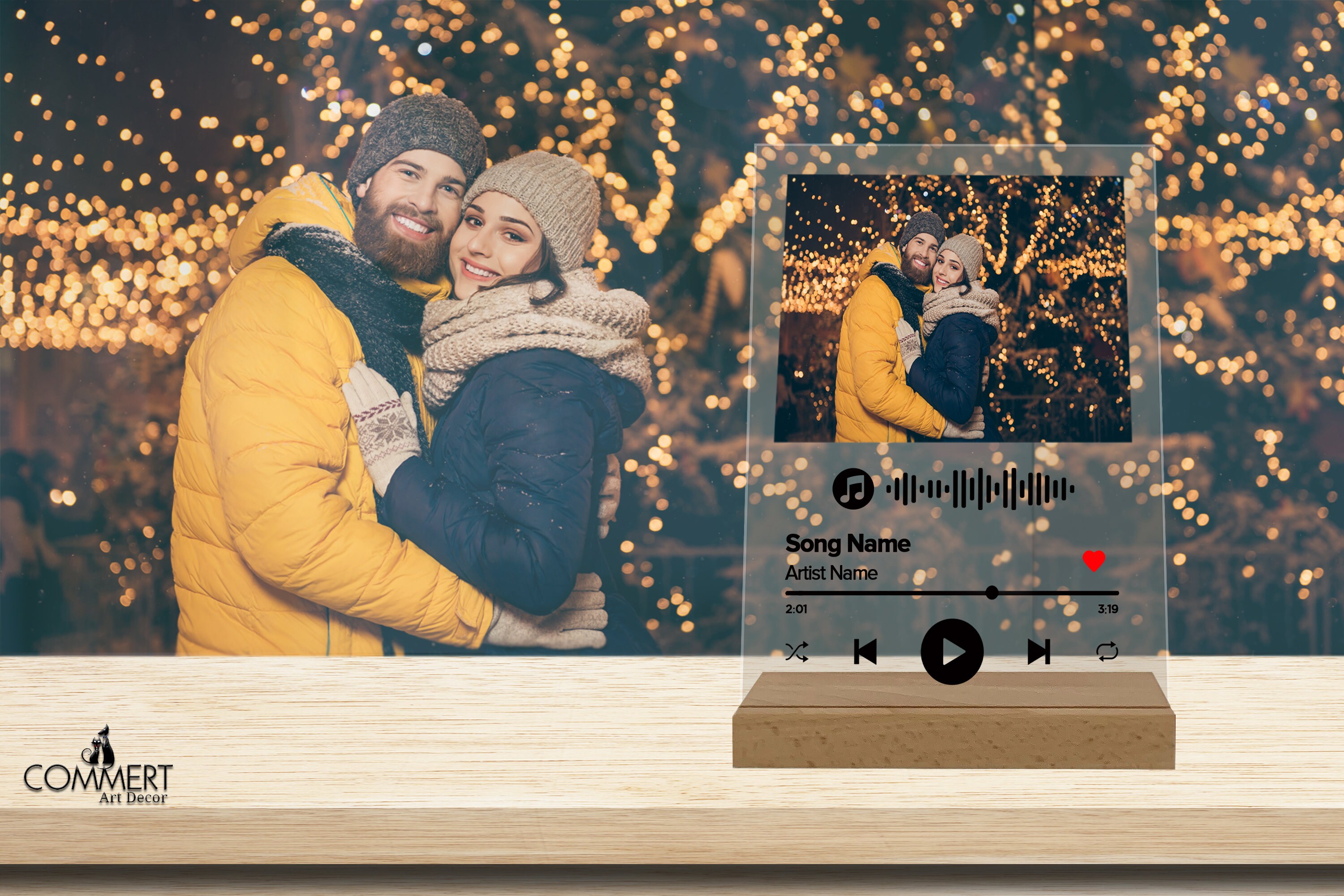 Custom Couple Song Glass Frame Custom Music Plaque Song Etsy