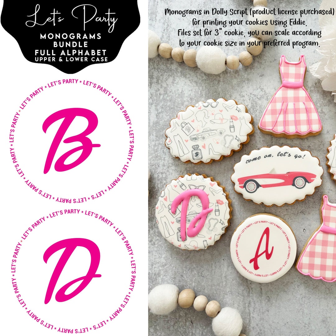 Party Monogram Let's Party Monograms - FULL ALPHABET - Etsy
