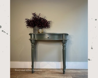 Green painted demi lume / console table | Green hallway table
