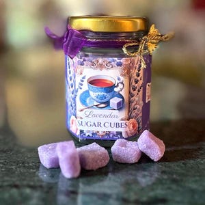 Gourmet Sugar Cubes for Tea Party: Luxury Lavender Sugar Cube Gift Set Victorian High Tea Creamed Honey Sugar Cubes Downton Abbey Tea Gift