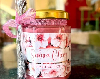 Sakura Cherry Creamed Honey: Gourmet Floral Infused Honey Gift