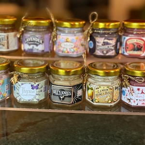 Luxury Honey Sampler Trio – Flavored Whipped Honey in 1.5 oz Hexagon Jars with Decorative Labels