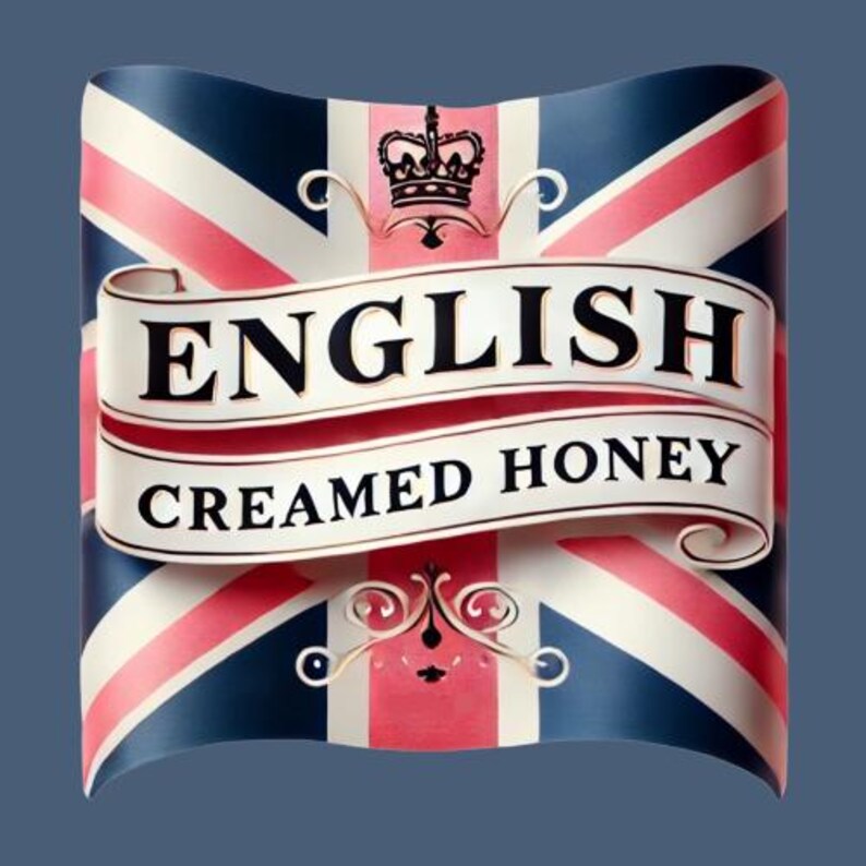 English Creamed Honey logo, rediscovering traditional honey craftsmanship, premium small-batch honey, gourmet English honey, artisan creamed honey, luxury honey brand, handcrafted raw honey, finely whipped honey, creamed honey with smooth texture, natural honey gift, heritage honey making, pure English honey for tea, artisanal honey for scones, traditional honey spread, luxury honey for food lovers, small-batch creamed honey for gifting