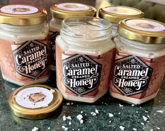 Salted Caramel Honey Gift for Foodies Gourmet Honey Spread for Scones  Luxury Honey Topping for Ice Cream  Birthday Honey Gift Idea