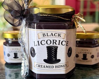 Black Licorice Candy Lover Nostalgia Gift For Mom or Grandmother with Ribbon, Teaspoon, Gift Bag & Personalized Message.
