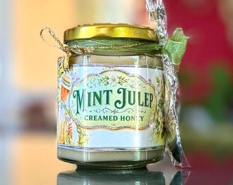 Mint Julep Kentucky Derby Creamed Honey, Derby Party Gift, Hostess Favor, Churchill Downs Cocktail Syrup Base Perfect Drink in a Julep Cup