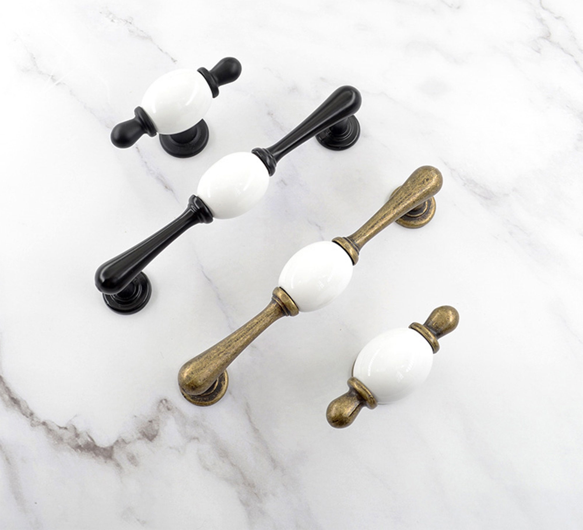 5 Ceramic Cupboard Door Handles Knobs Pulls Door Etsy