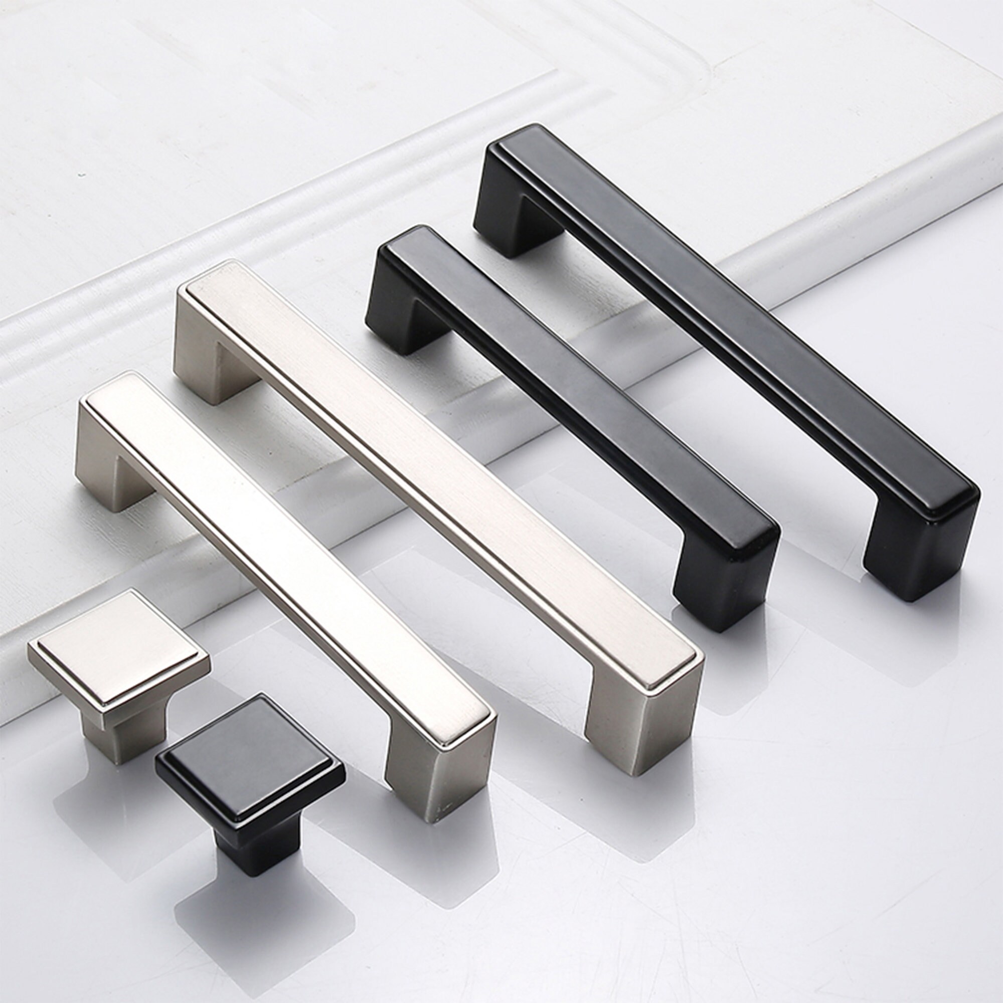 3.8 5 7.56 Black Sliver Drop Pulls Etsy