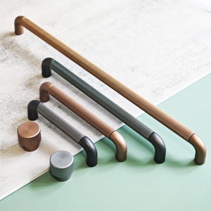 Modern Brown Cabinet Pull - Gray Zinc Alloy Drawer Handle