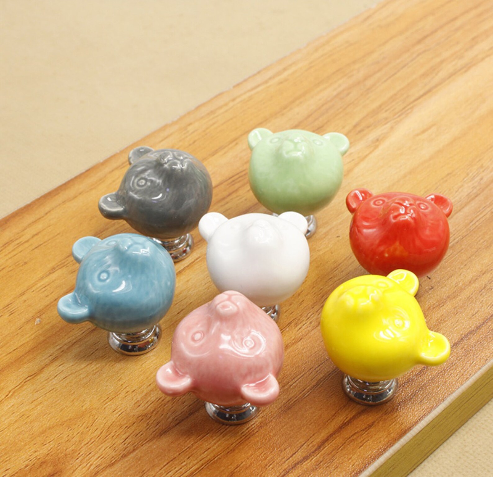 1.5 Colorful Ceramic Animal Drawer Knob Kids Room Drawer Etsy