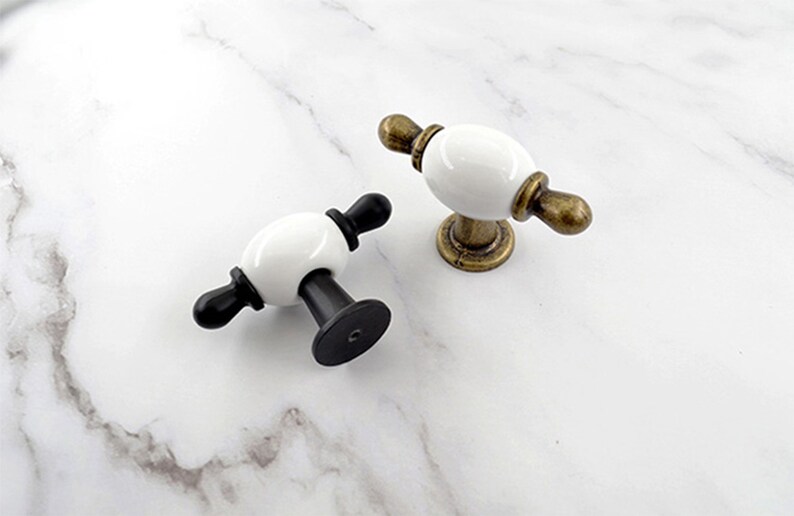 5 Ceramic Cupboard Door Handles Knobs Pulls Door Etsy