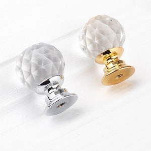 0.8 1 1.2 1.6 Clear Glass Crystal Ball Knobs Wardrobe Cabinet Door Drawer Knobs Dresser Knobs Pulls Hardware D004 image 5