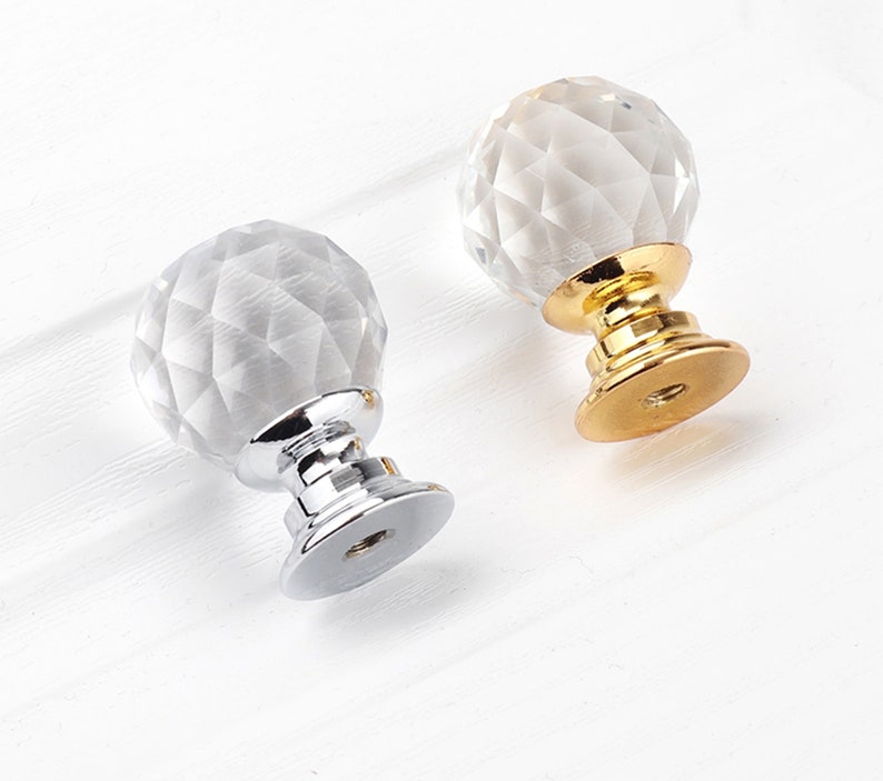 0.8 1 1.2 1.6 Clear Glass Crystal Ball Knobs Wardrobe Cabinet Door Drawer Knobs Dresser Knobs Pulls Hardware D004 image 5