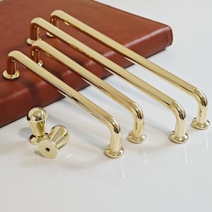 Polished Gold Cabinet Pull: Modern Zinc Alloy Drawer Knob Cabinet Hardware M622
