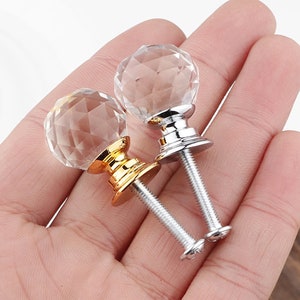 0.8 1 1.2 1.6 Clear Glass Crystal Ball Knobs Wardrobe Cabinet Door Drawer Knobs Dresser Knobs Pulls Hardware D004 image 9