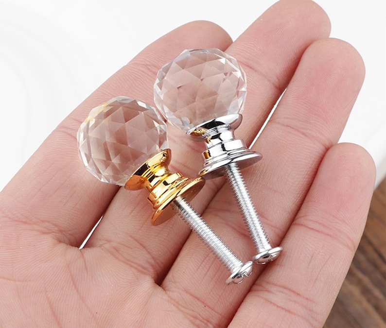 0.8 1 1.2 1.6 Clear Glass Crystal Ball Knobs Wardrobe Cabinet Door Drawer Knobs Dresser Knobs Pulls Hardware D004 image 9