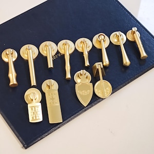 Poignée moderne en alliage de zinc doré : quincaillerie pour armoires et commodes N015