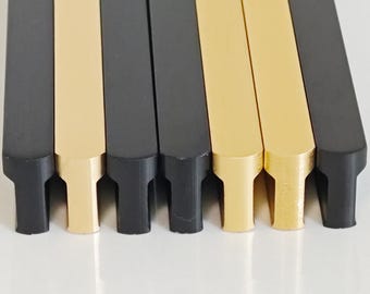 Extra Long Aluminum Cabinet Pull: Black or Gold Dresser Handle