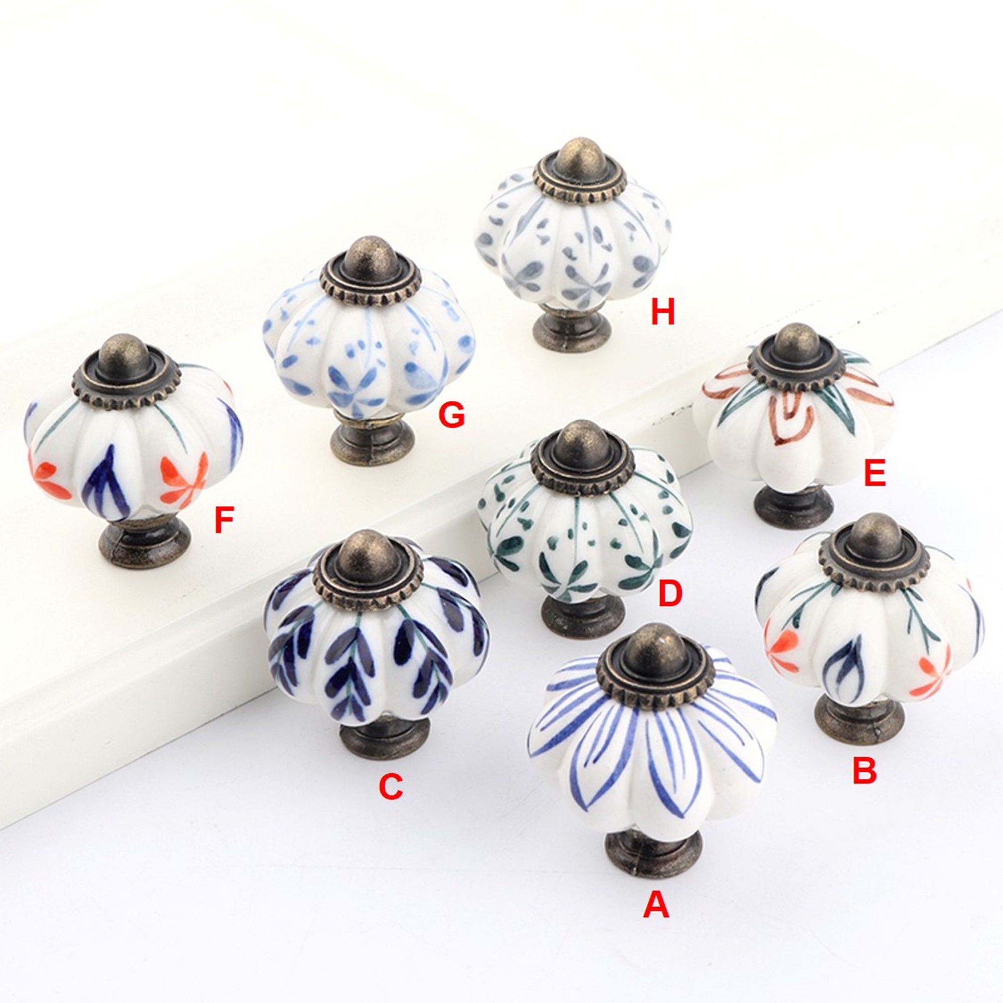 1.3 Vintage Keramik Schubladengriffe Schubladenknopf | Etsy