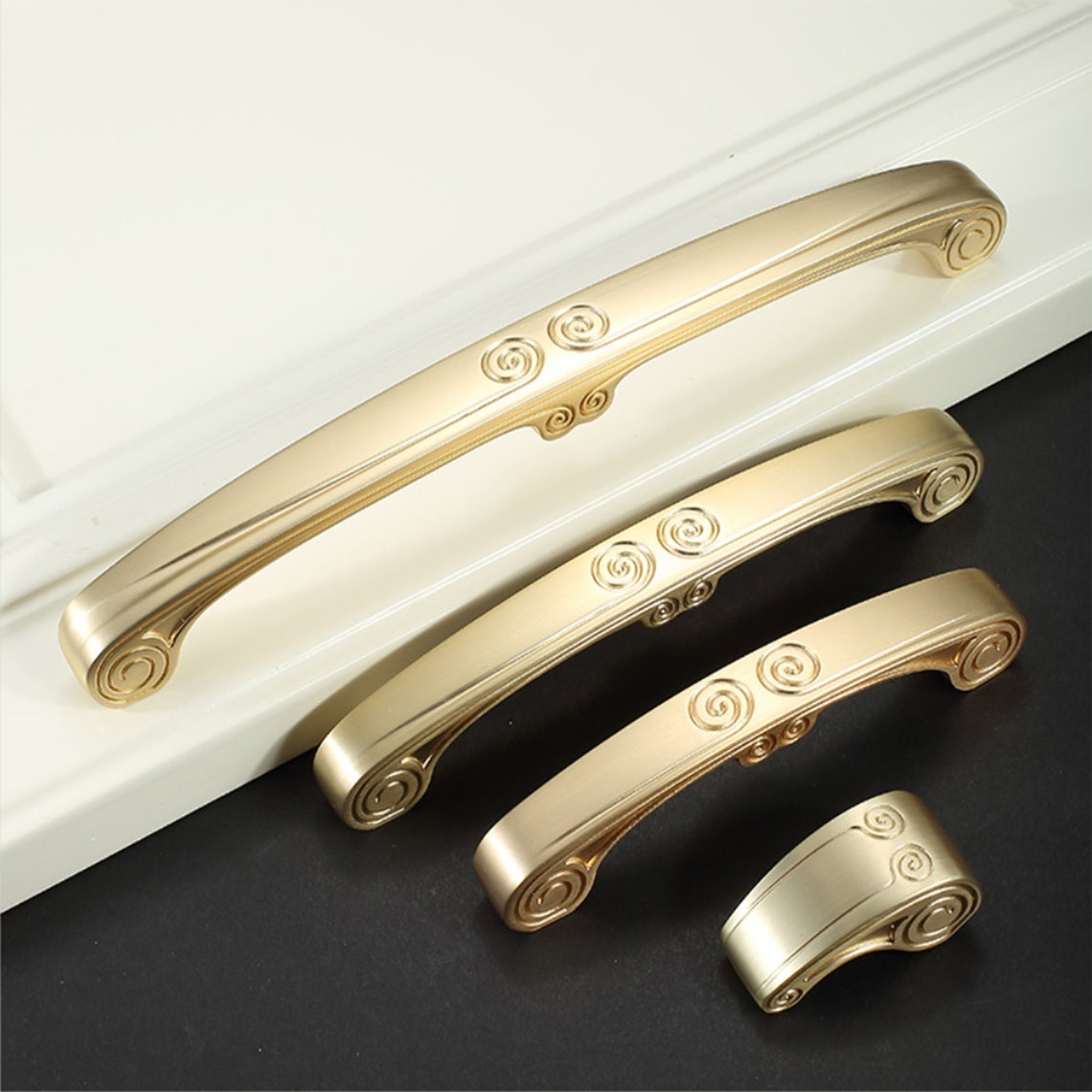 5 6.3 7.56 Long Brushed Gold Pulls Etsy