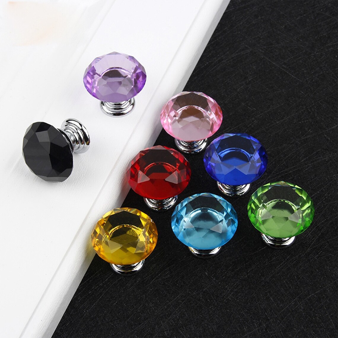 1.2 Colorful Acrylic Crystal Knobs Door Pulls Etsy