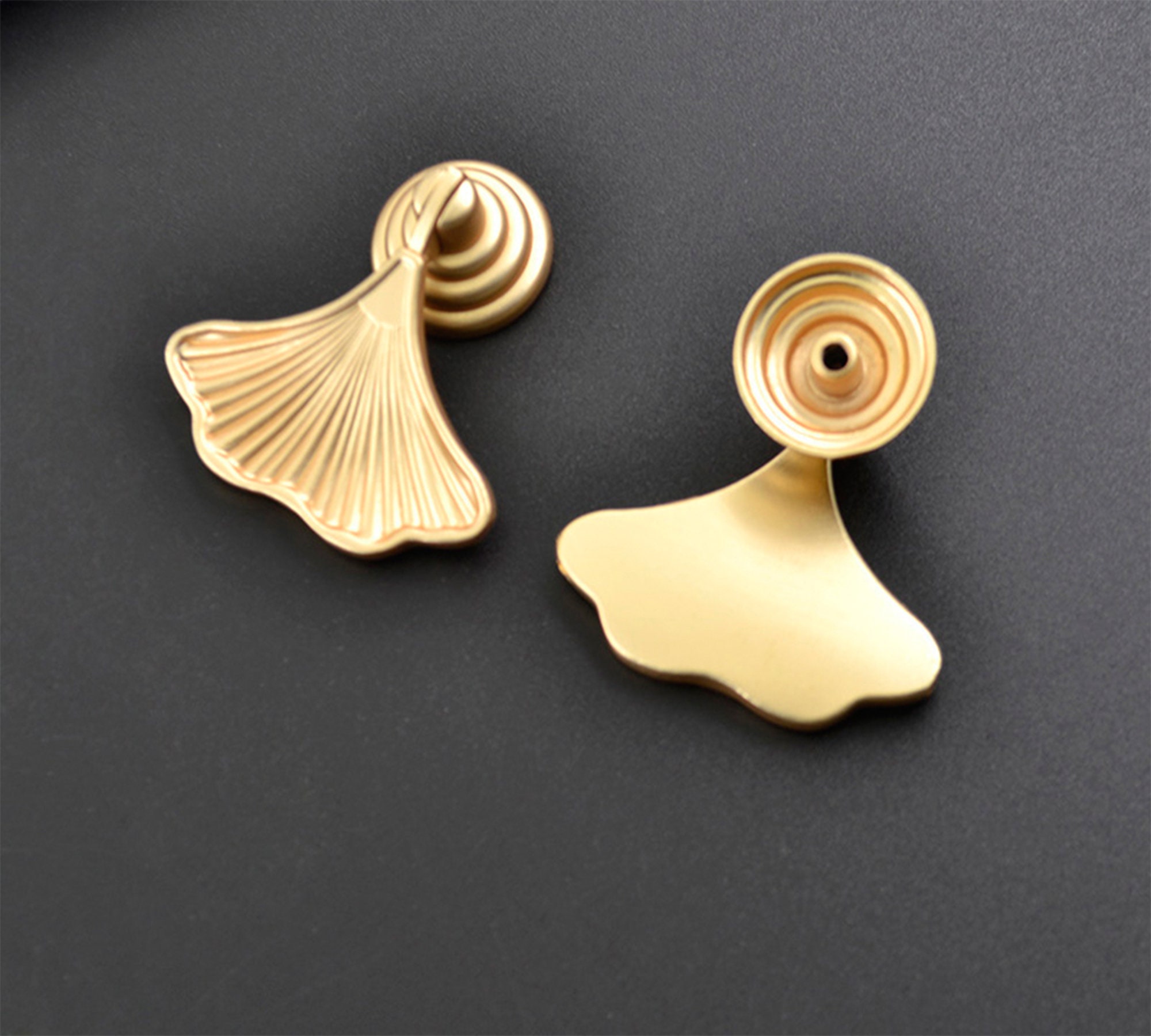 Gold Fan Knobs Pulls Furniture Door Handle Pulls Knobs Etsy