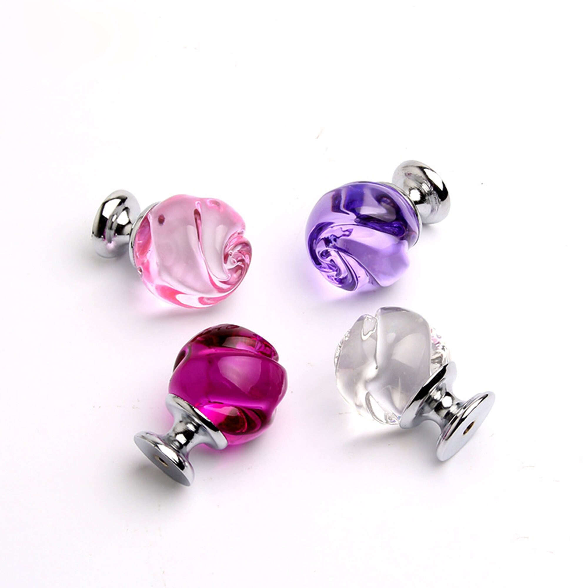 1.3 Colorful Glass Crystal Rose Knobs Door Pull Etsy UK