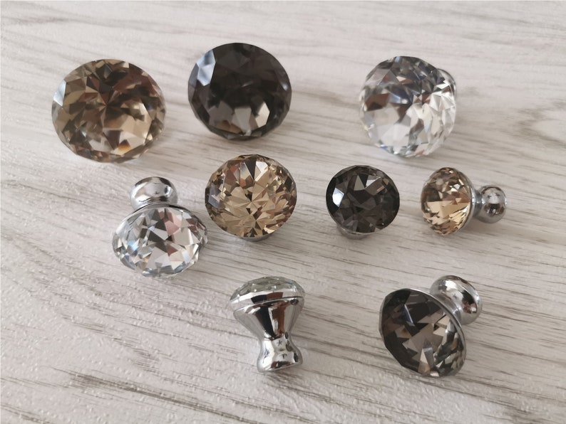 1 1.2 1.6 Glass Crystal Ball Knobs Handle Etsy