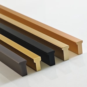 Tirador de aluminio gris dorado para armario: tirador moderno para armario, herraje para cajones