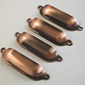 Zinc Alloy Cup Cabinet Handle Pull: Black Bronze Chrome Finish