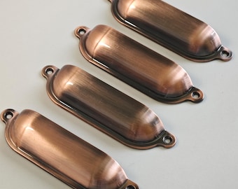 Zinc Alloy Cup Cabinet Handle Pull: Black Bronze Chrome Finish
