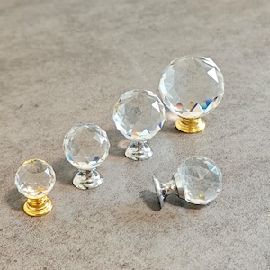 Kristallglas Schrankknauf: Gold/Chrom Schubladenknauf