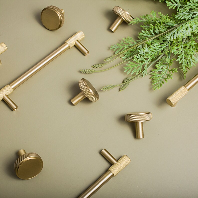1.4 5 Solid Brass Kitchen Wardrobe Knobs Pulls Etsy