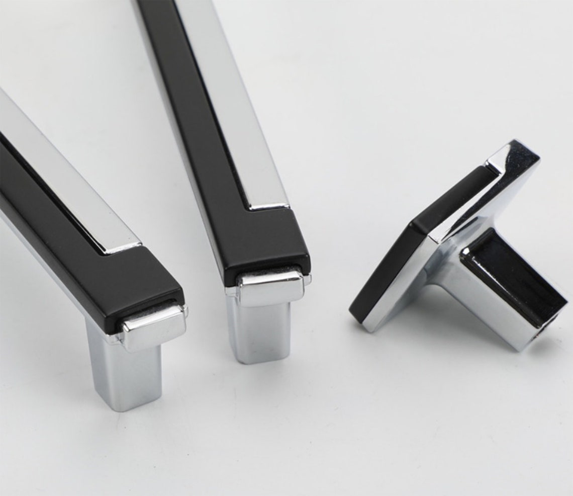 3 3/4 5gold Chrome Black Drawer Pulls Drawer Etsy