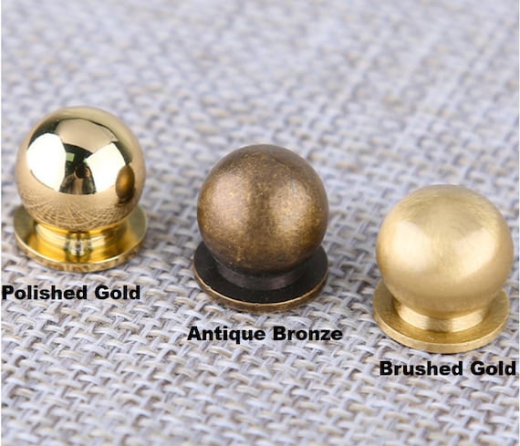 0.47 0.55 0.63 0.87 1 Solid Brass Brushed Gold Ball Knobs Cabinet Knobs  Pulls Dresser Knobs Pulls Drawer Knobs Pulls Hardware F306 - Etsy