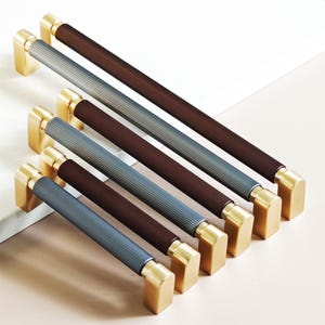 Modern Aluminum Cabinet Pull: Black & Gray Drawer Handle