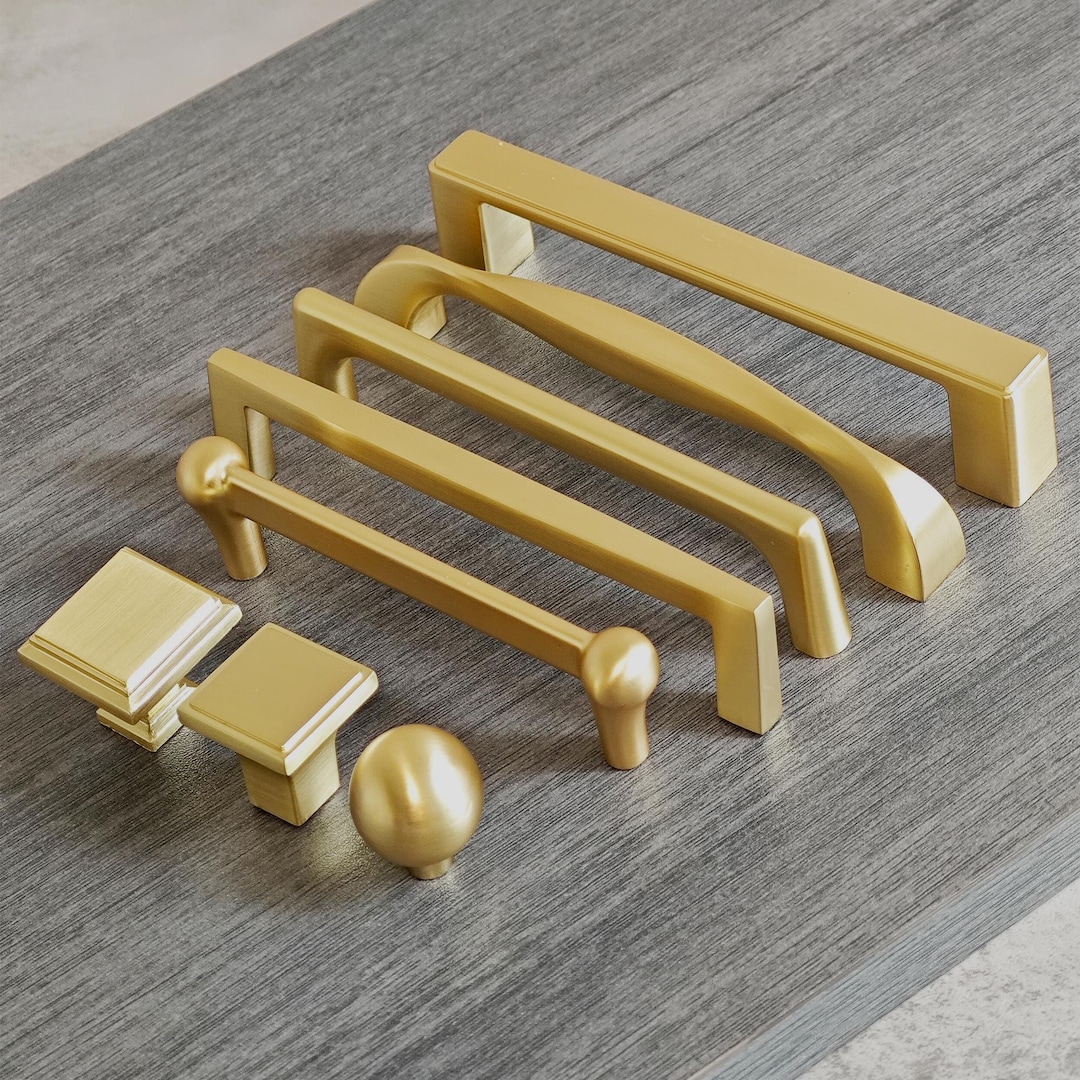 FILTA 10 Pack Gold Cabinet Pulls - 3.75 Inch (96mm) Center, Zinc Alloy Modern Drawer Handles